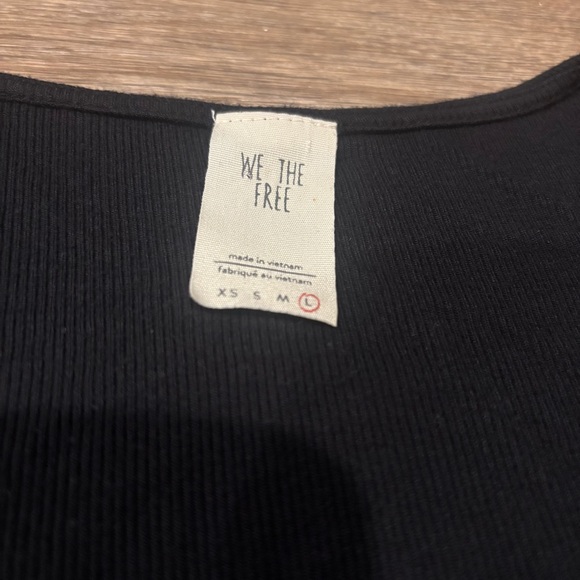 We The Free On Rewind Jersey Knit Top Black Large Tiered Ruffle Sleeve - Picture 5 of 7